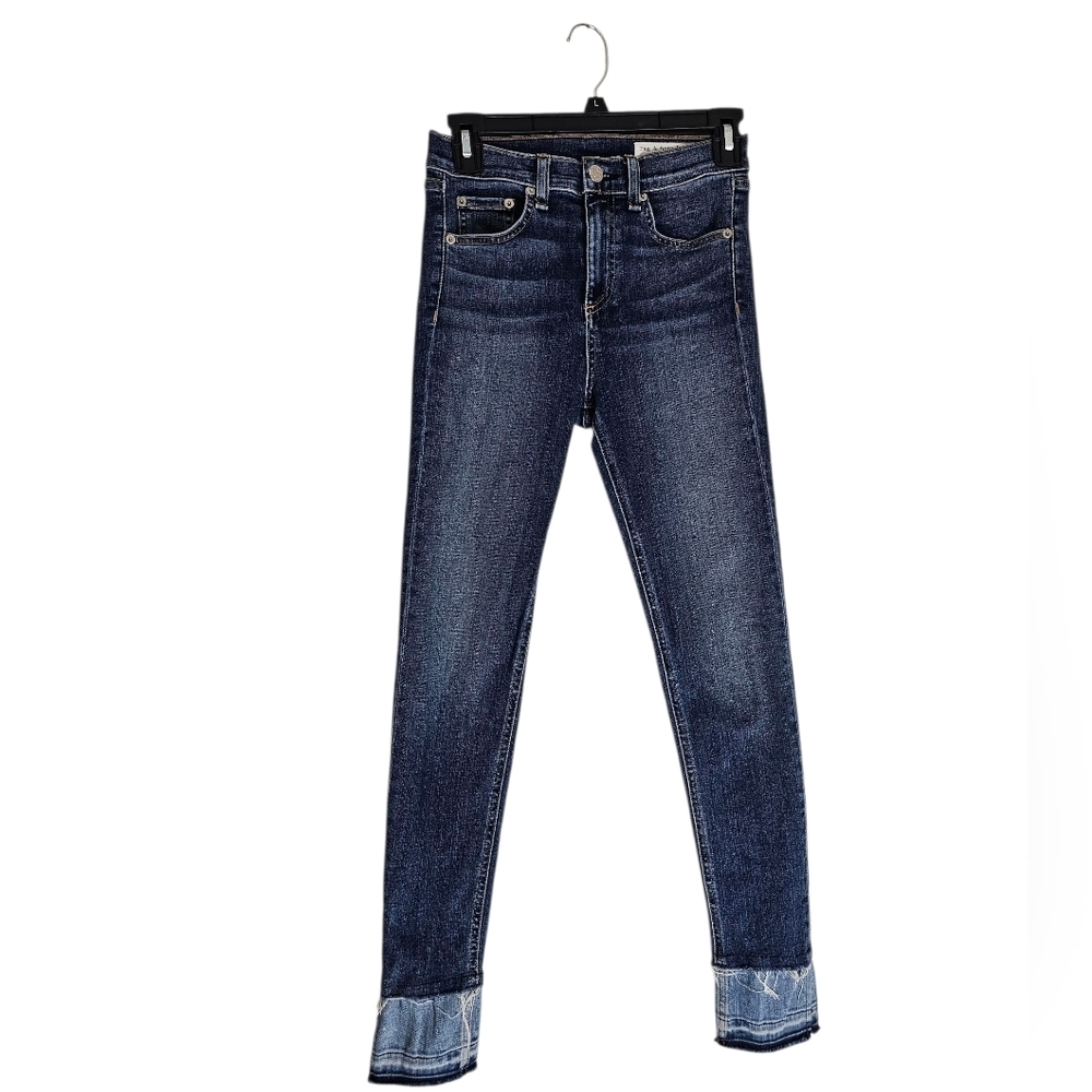 Rag & Bone 10 Inch Ankle Skinny High Rise Blue Jeans 25 Preowned